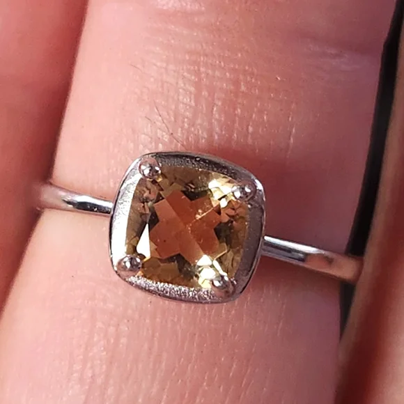 Natural Citrine 925 Sterling Silver Adjustable Ring - Picture 1 of 7